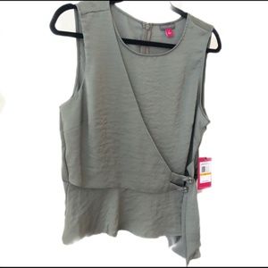 Vince Camuto Camo Green Blouse Sleeveless Spring